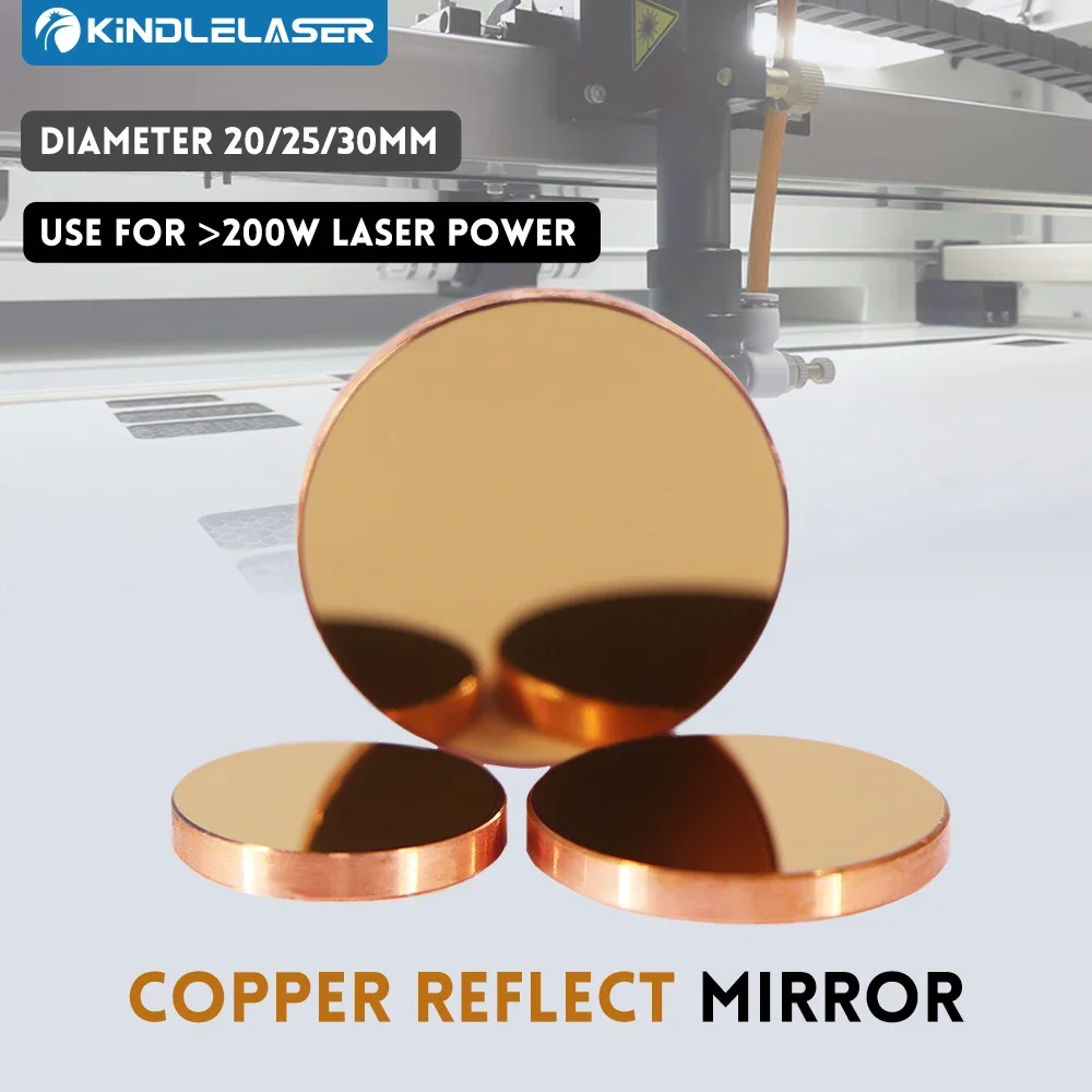 

3Pcs KINDLELASER Copper Reflect Mirror Diameter 20 25 30mm 1Pcs Cu Laser Mirror For Co2 Laser Cutting and Engraving Machine