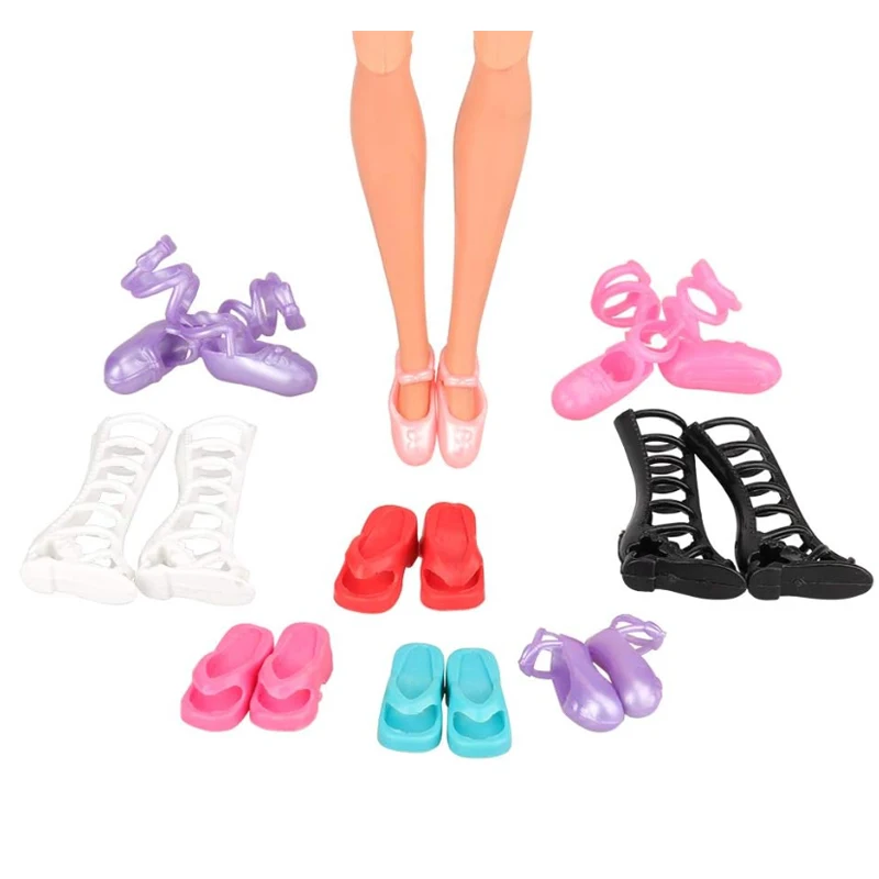 10/20/50 Pairs 11.5\'\'/30cm Doll Shoes High Heel Shoes Doll Boots Flat Shoes Set Different Assorted Colors Fashion Shoe Toys