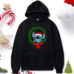 Christmas Stitch Sweater Disney Print Couple Autumn and Winter Sweater Valentine's Day Hoodie  Hoodies Women  Y2k Clothes