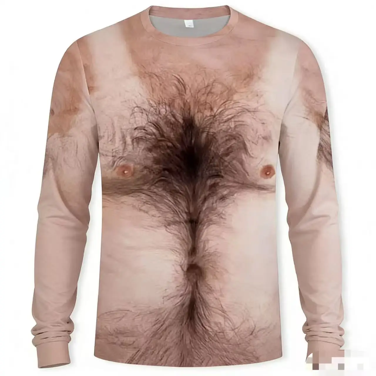 Men's Long Sleeve Trendy Muscle T-Shirt Performance Program Abs Clothes Polyester Fabric Quick Dry Elastic round Neck Sweatshirt