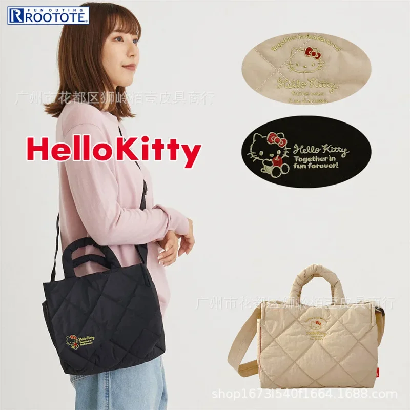 

New Hello Kittys Crossbody Bag Cotton Tote Bag Shoulder Bag Cartoon Cute Fashion Embroidery Kawaii Anime Figure