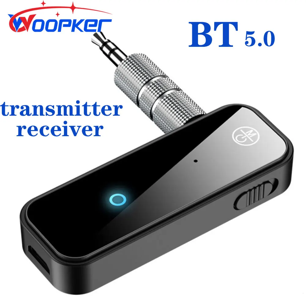 

Передатчик WOOPKER Bluetooth 5,0 2-в-1 Портативный беспроводной адаптер Bluetooth подходит для автомобильной стереосистемы/домашней колонки/музыки