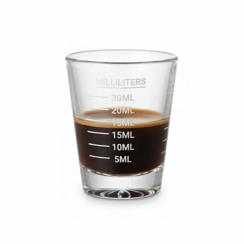 1Pcs 30ML High Borosilicate Glass Measuring Cup with Dual ML Ounce Scale for Professional Bartending Baking Measurement