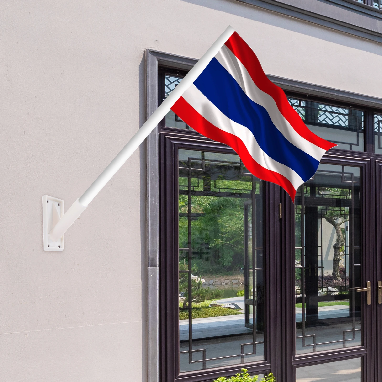 

2Pcs Flag Mount Bracket Self Adhesive Easy Install for Walls Yards Roofs Trucks Hold Flags Firmly in All Scenes