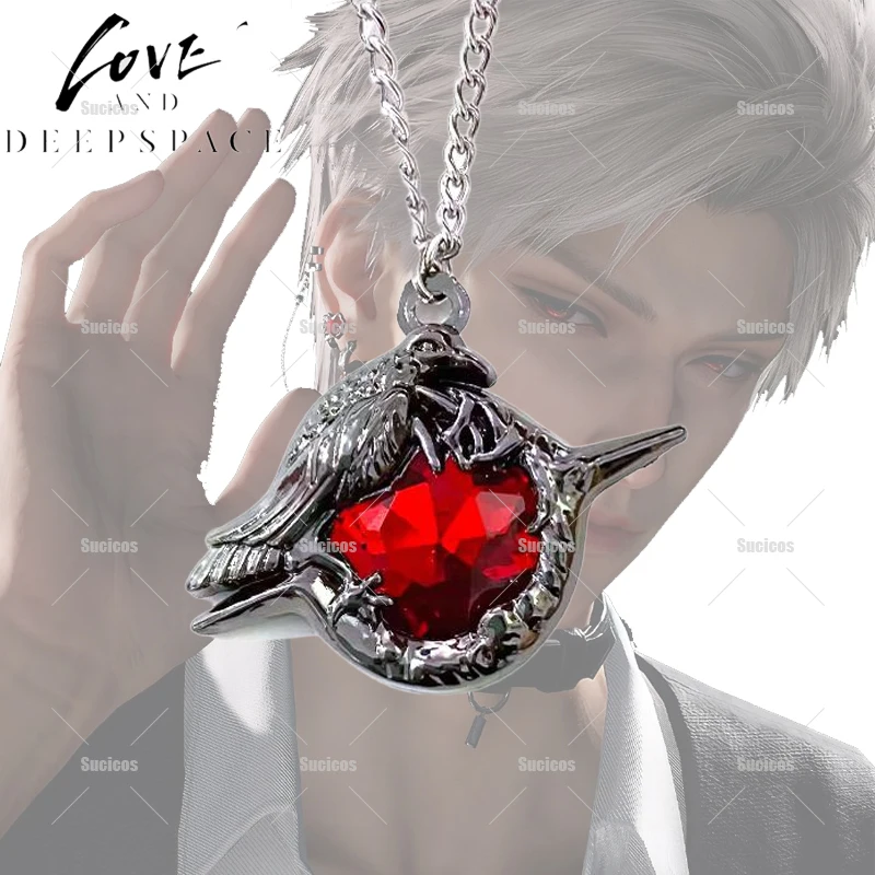 

Love And Deepspace Sylus Brooch Cosplay Black Crow Badge Pendant Alloy Corsage Pin Jewelry Backpack Accessory Xmas Birthday Gift