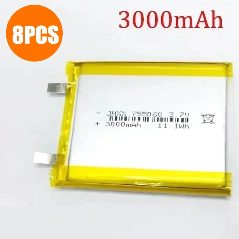 Robinella 755060 Akku 3,7 V 3000 mAh Lithium-Polymer-Akku Lipo-Li-Polymer-Zellen für Power Bank Tablet PCs Laptops Schönheitsinstrumente 9