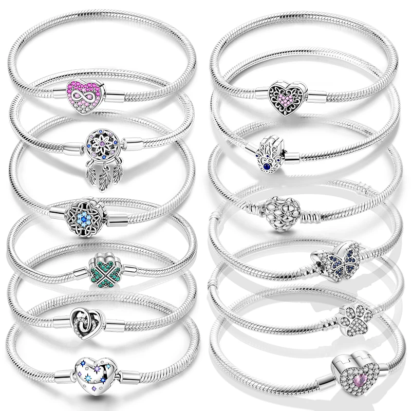 925 Silver Multiple Styles Snake Bone Snake Chain 3mm Charm Bracelet Bangle For Women Luxury DIY Jewelry Making Party Fine Gifts