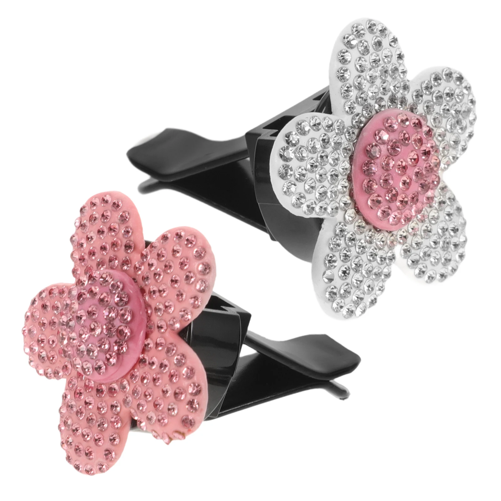 

2pcs Car Air Vent Clip Diamond Ceramic Bling Accessories Freshener Pink Decor Perfume Holder Daisy Car Interior Air Freshener