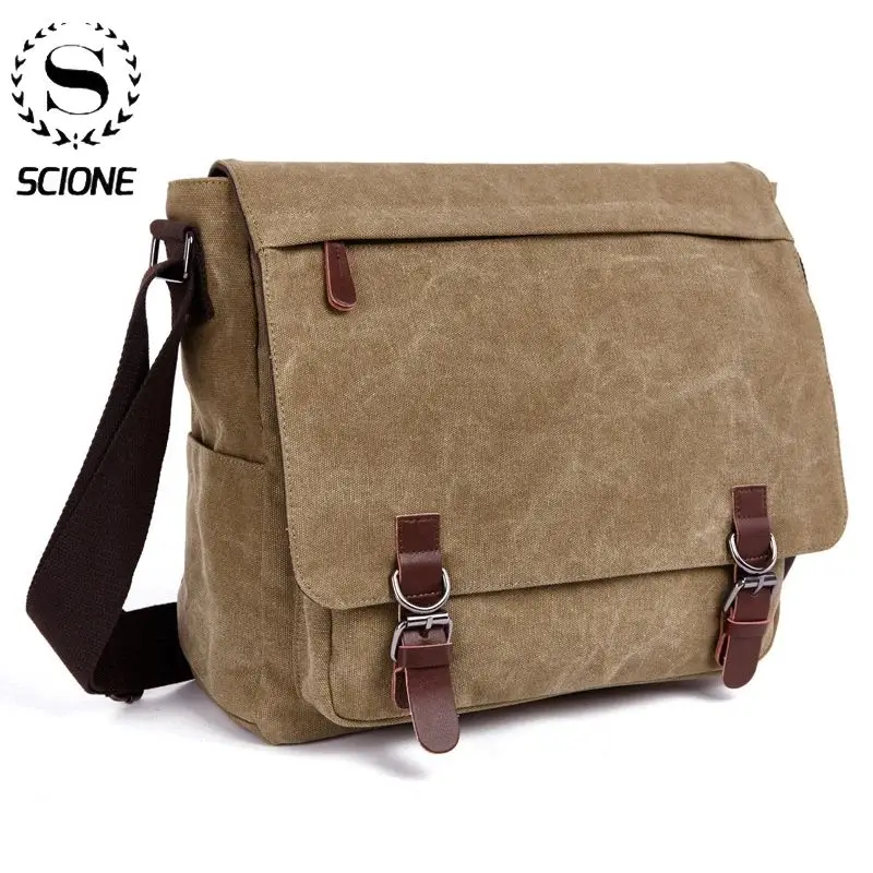 

Vintage Men's Canvas Menger Bag Casual Busin Travel Brand ABS Material Single oulder Bag Faionable Envelope Sle