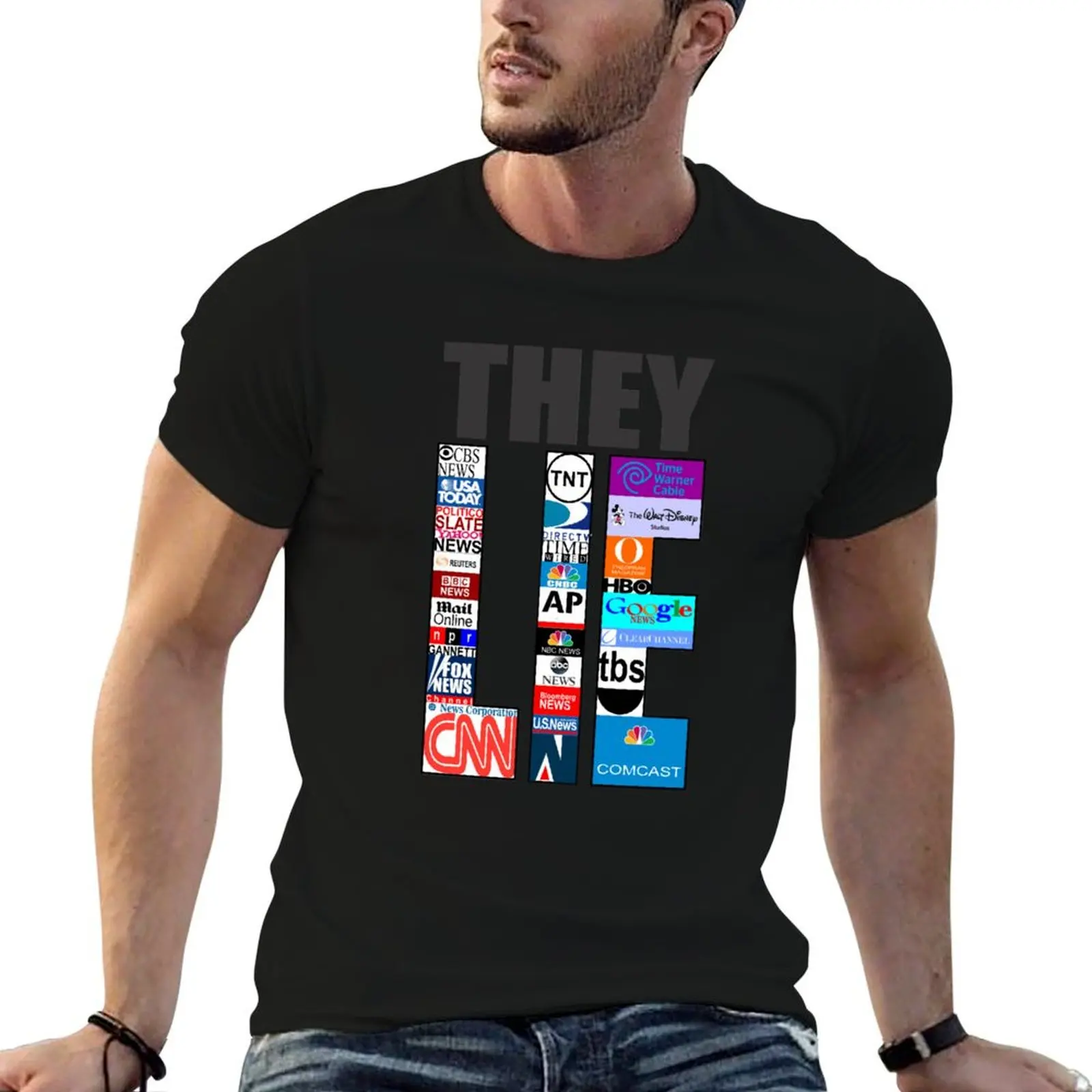 They Lie T-Shirt Festival Casual Short Sleeve