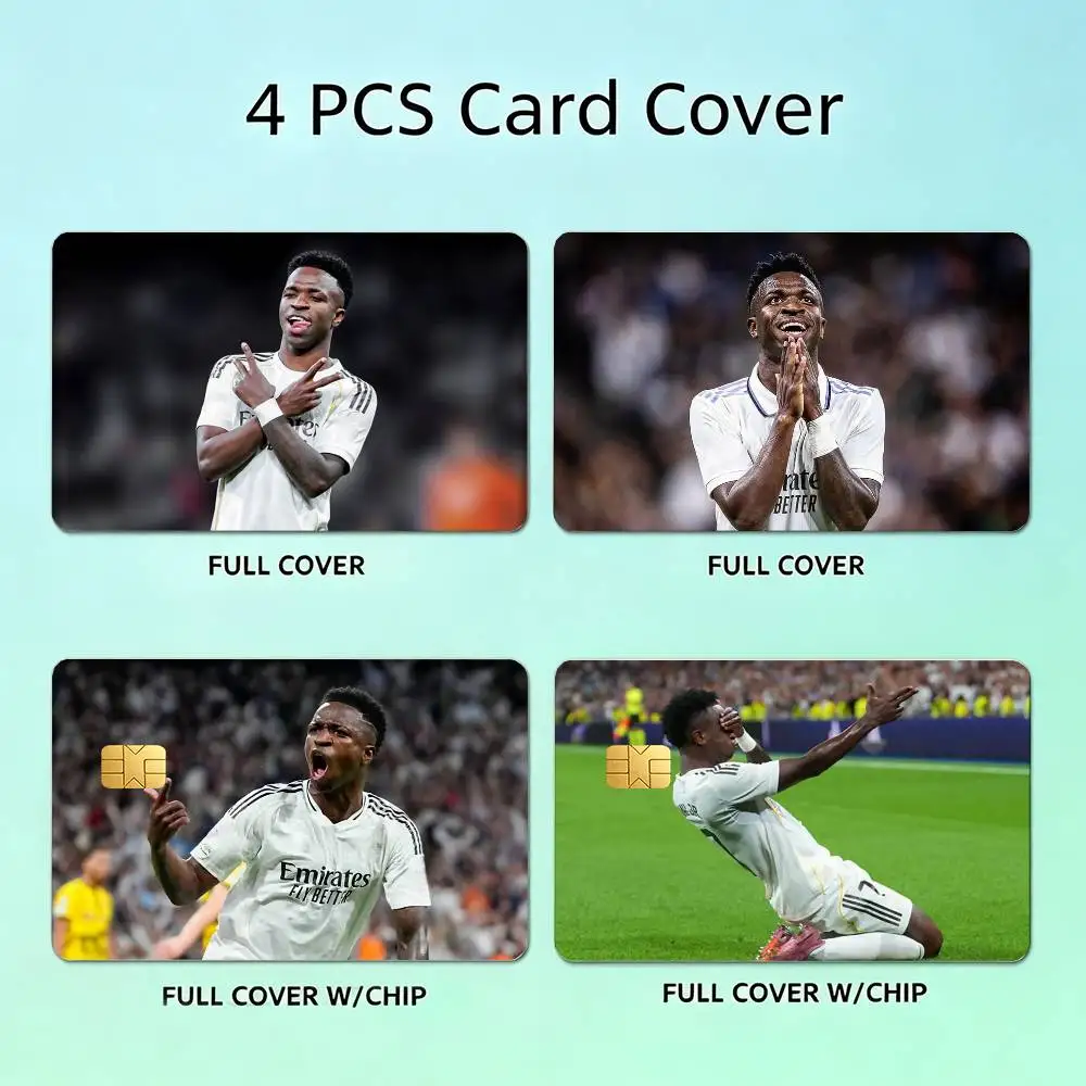 

B-Brazil 7 Vinicius V-Vini Jr HD Waterproof Card Skins Protective Stickers for Credit Bank Game Cards