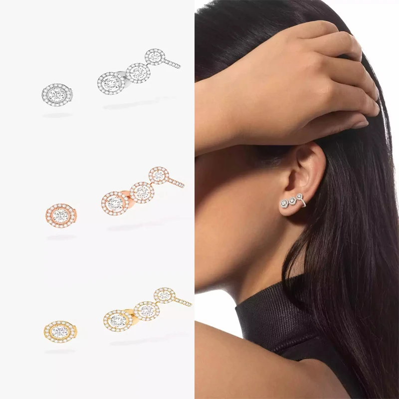 

Fashion Jewelry 925 Silver Classic Circle Irregular Earrings Women's High-end Luxury Accessories Party Valentine's Day Gift