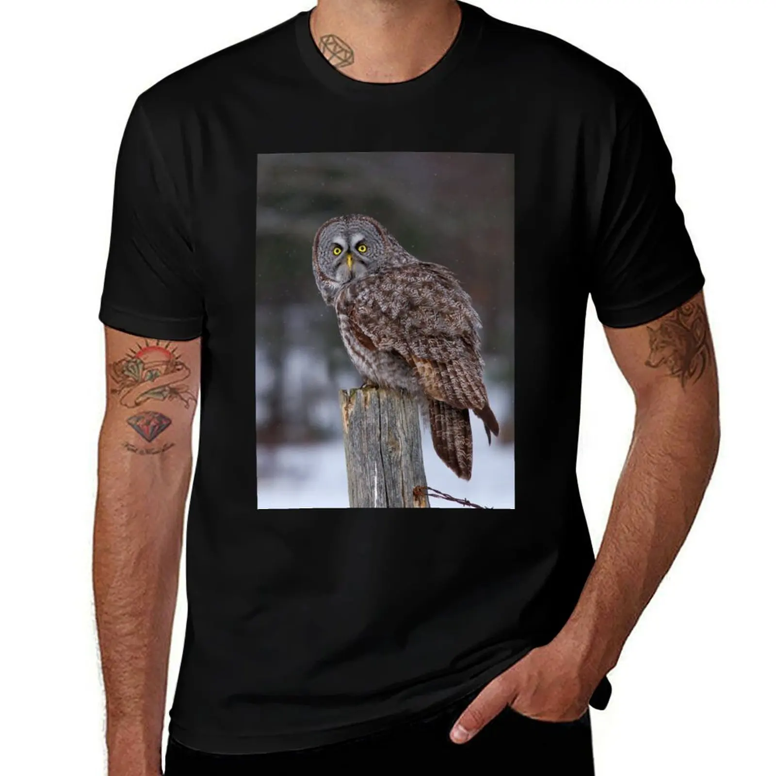 

Piss Off! - Great Grey Owl T-Shirt Summer Print Short Sleeve Tee