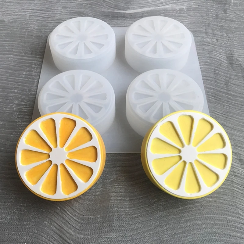 4 Even Lemon Slices Cake Mold Fondant Cake Food Grade Silicone Mould Baking Tools Sugar Mold Chocolate Fondant Mold