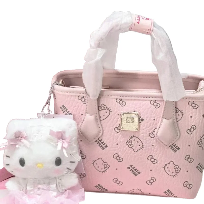 Sanrio New Style Handbag Hello Kitty Fashion Tote Bag Autumn and Winter Vegetable Basket Series Crossbody Bag Cute Shoulder Bag