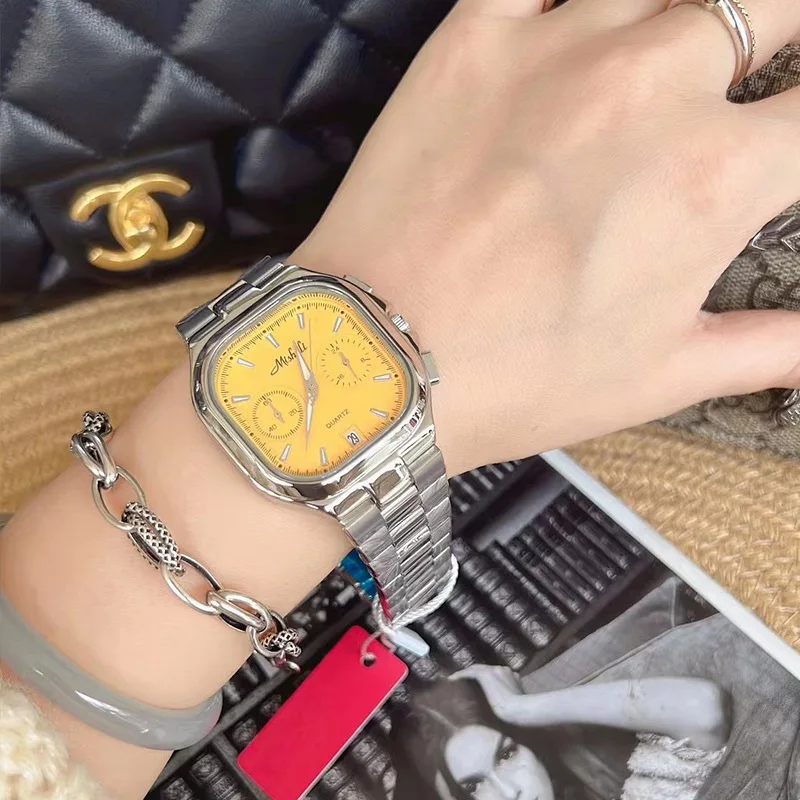 New square women's watch automatic steel belt personalized fashion trend gypsy waterproof quartz watch birthday gift