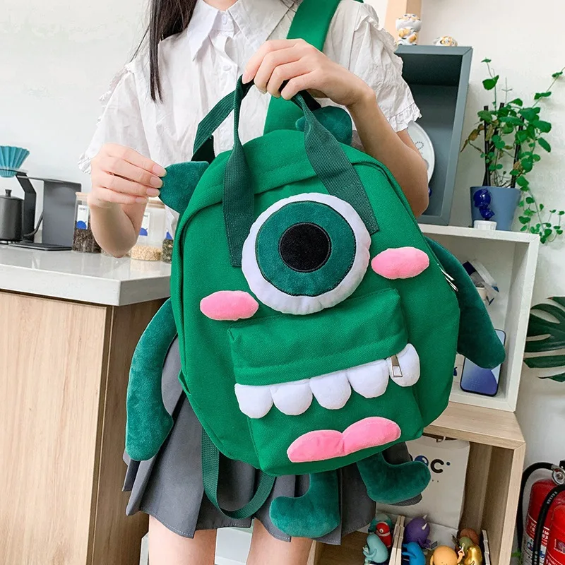 Street Trend Cute Cartoon Backpack Monster Girl Backpack Travel Large Capacity Canvas Bag