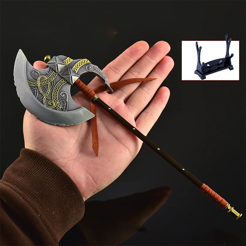 30cm Game Peripheral Ring ER Axe of Godfrey All Metal Decorative Swords Toy Knife Model Gifts Collections Desktop Ornament view 3