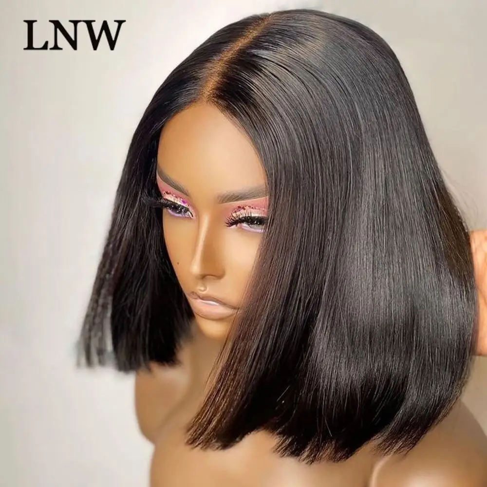 

Short Bob Bone Straight Lace Front Wigs Human Hair Glueless Preplucked Human Wigs Ready to Go 5x5 HD Lace Closure Wig Pre Cut