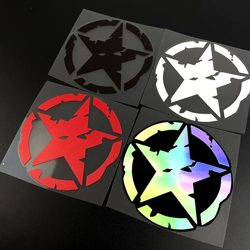 1PC Five-pointed Star Motorcycle Stickers Waterproof Motorbike Fuel Tank Fender Helmet Fairing Decor Motocross Logo Vinyl Decals