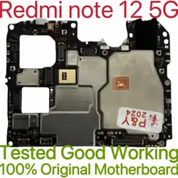 Global Version Original Unlocked Motherboard for Redmi note 12 5G Tested Circuit Plate Main Logic Board for Redmi note 12 5G