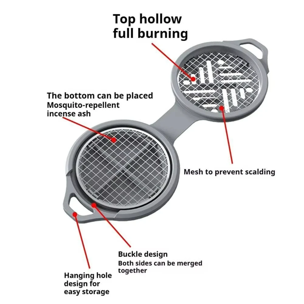 حامل لفائف البعوض المحمول في الهواء الطلق للتخييم يمكنه تعليق لفائف البعوض من السيليكون حامل صينية ثابتة مبيد الذباب للتخييم والصيد #5