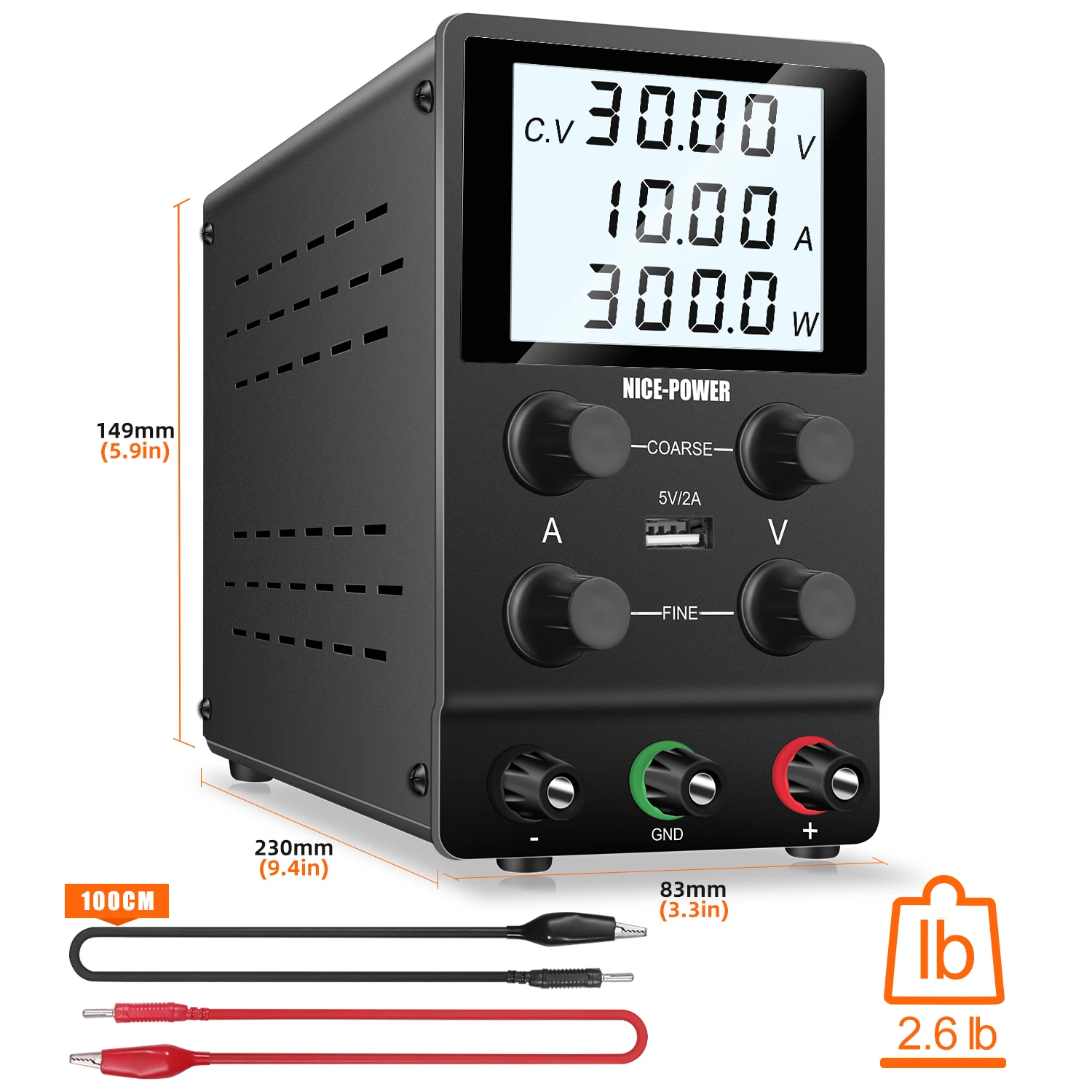 Nice-Power USB DC Regulated Lab Power Supply Adjustable 30V 10A Laboratory 60V 5A Voltage Regulator Stabilizer Bench Source DIY