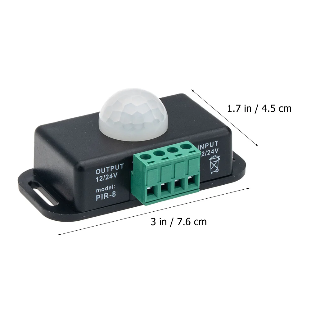مستشعر الأشعة تحت الحمراء تيار مستمر 12-24 فولت محس حركة مفتاح الإضاءة Pir تحكم تأخير قابل للتعديل لسلامة المدخل المنشط للحركة #1