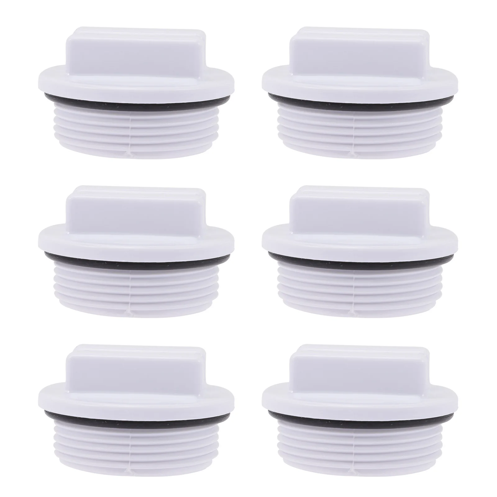 

6Pcs Threaded Pool Return Plug Leakproof Durable O-Ring Leak Prevention Winterizing Spa Filter Drain Pool Plug