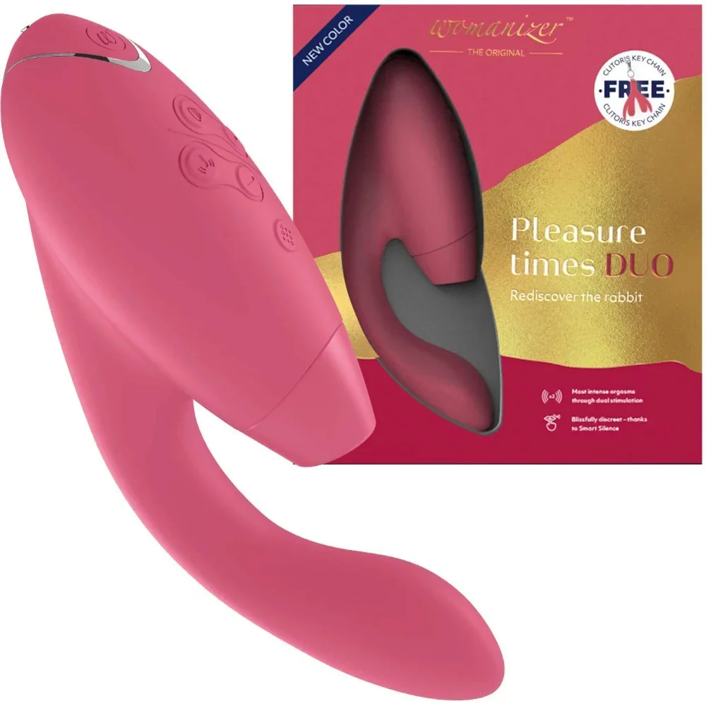 Womanizer Duo Clitoral Sucking Vibrator for Women Vibrating Sex Toy for Clitoral and G-spot Stimulation Rabbit Vibrator