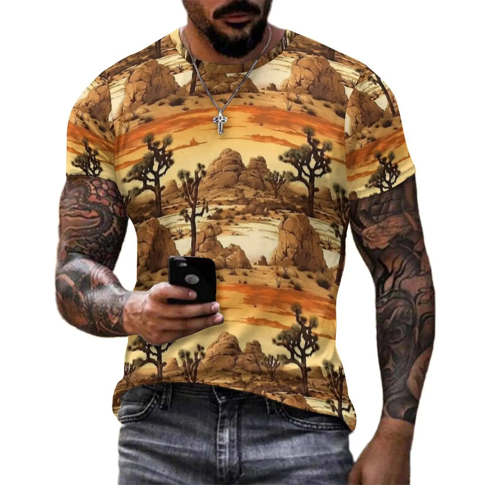 Joshua Tree National Park Retro Wilderness T-Shirt Retro T-Shirts Short Sleeve Printed Tshirt Summer Streetwear Oversize Clothes