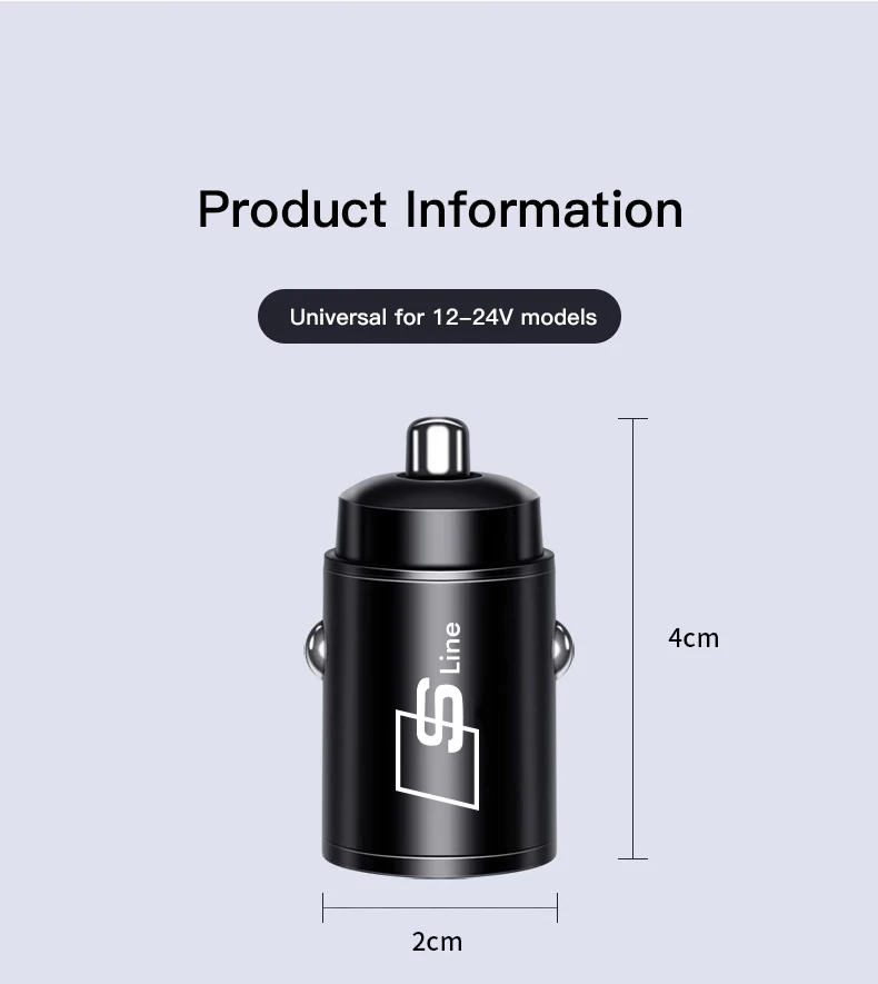 New digital display car USB car charger 100w For Audi Sline A1 A2 A3 A4 A5 A6 A7 A8 Q1 Q2 Q3 Q4 Q5 Q6 Q7 Q8 TT RS3 S5 RS5 RS6