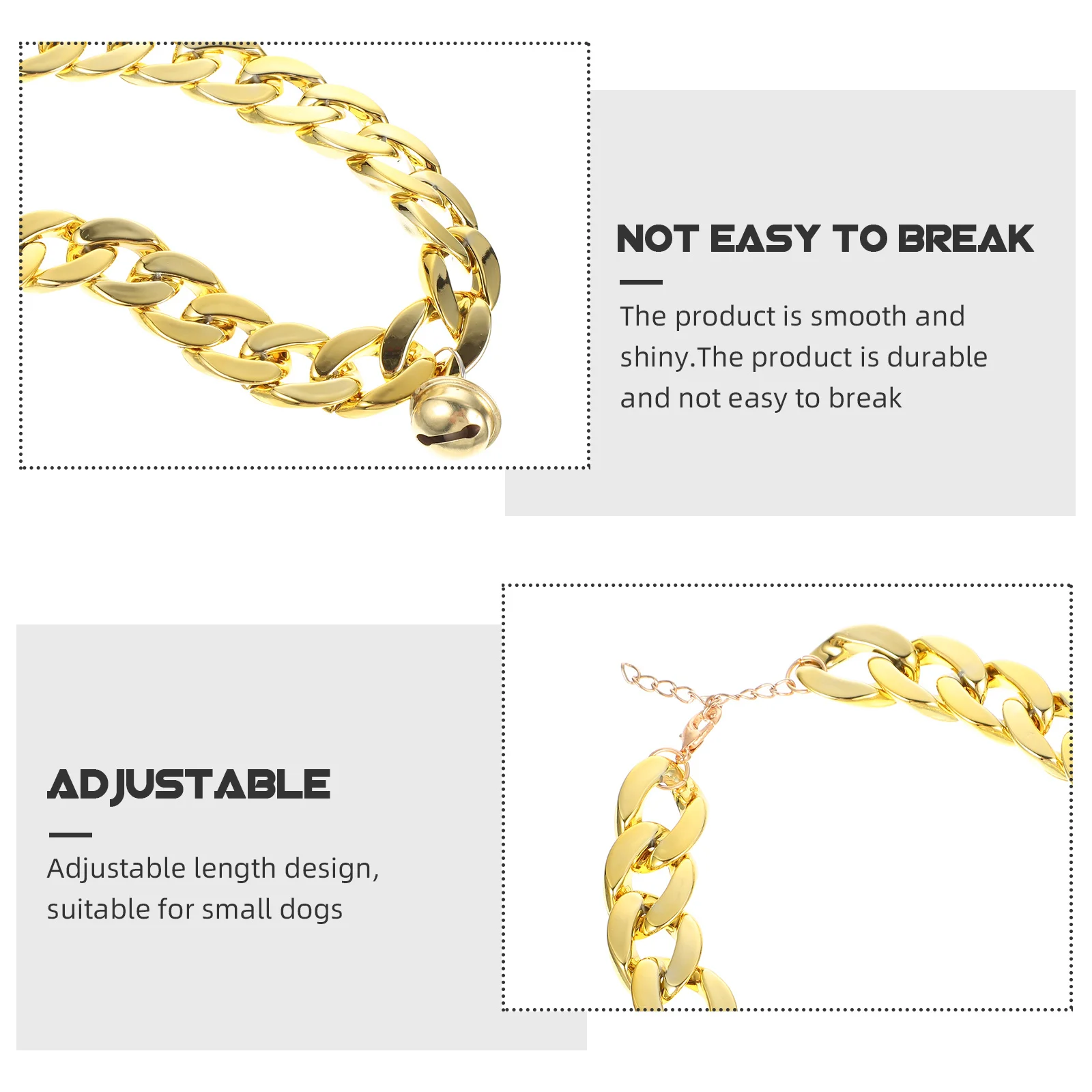 قطعتان من قلادة الكلاب المتينة سهلة الارتداء، سلسلة ذهبية مريحة لإكسسوارات الكلاب، طوق كلب أرجواني
