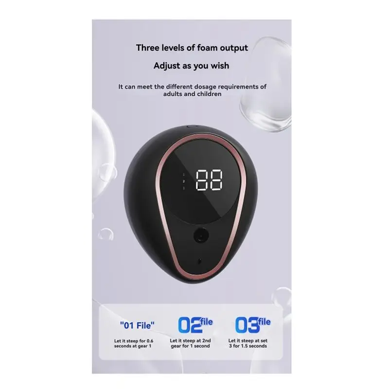 A73U 1500Mah Foam Rechargeable Soap 300ML Automatic Soap Dispenser Wall-Mounted Smart Hand Washing Soap Dispenser A