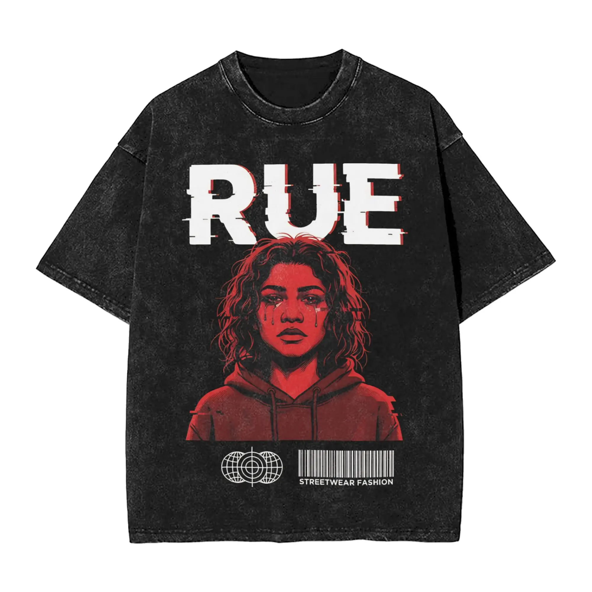 Ruby Rue Zendaya T Shirt Hip Hop Washed Cotton Oversize T-Shirts  Novelty for Men Women Streetwear Summer Tops Tees