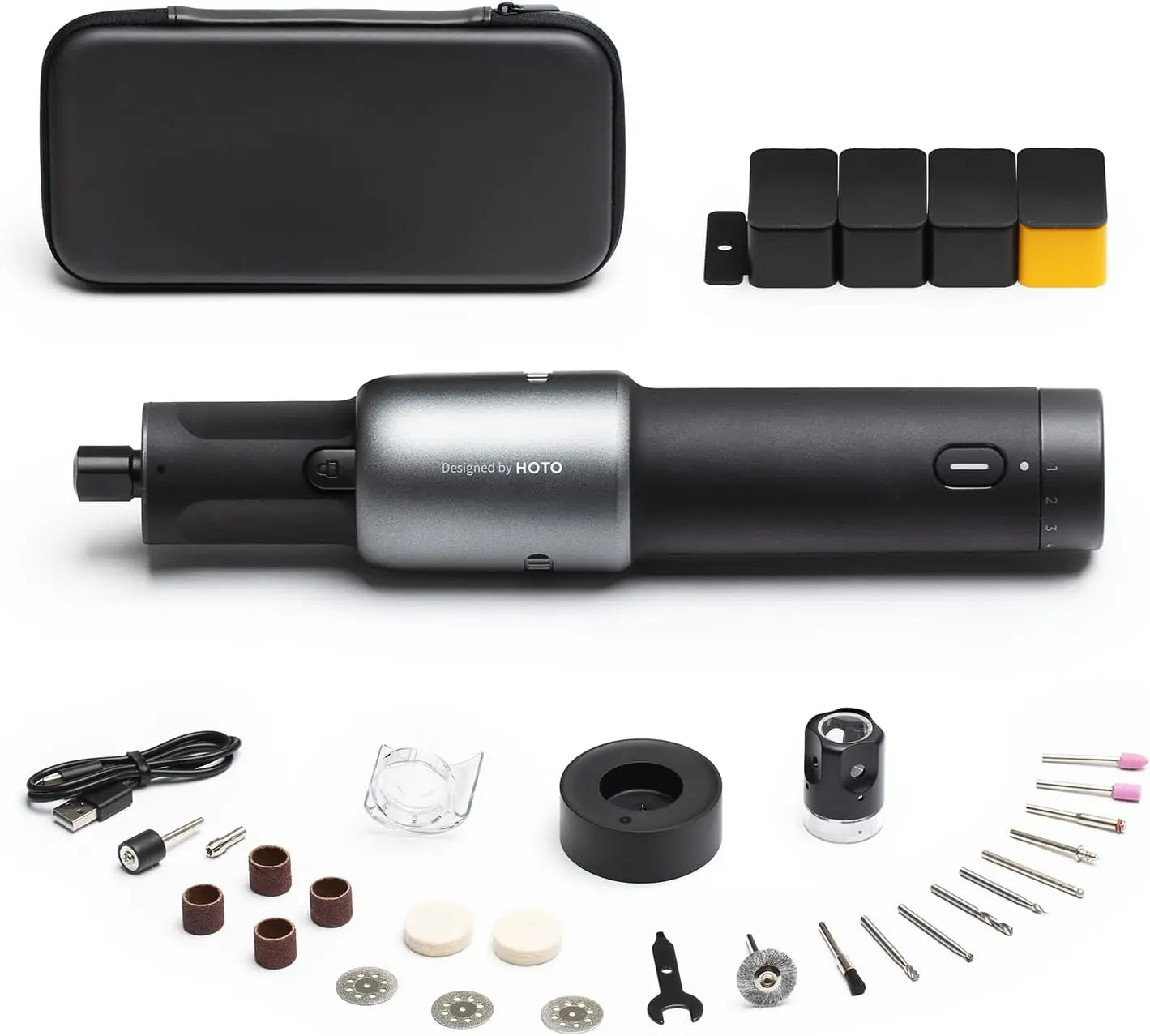 

4V CordlRotary Tool Kit, 5-Speed 25000RPM Powerful Engraving Pen with LED Light, USB-C Rechargeable