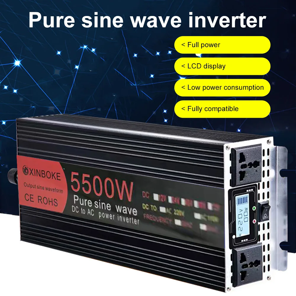 

Inverter 12v 220v Pure Sine Wave Inverter DC 12v To AC 220V 3000W 4000W 6000W 8000W Portable Power Bank Converter Solar Inverter