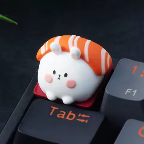 Sushi Rabbit Artisan Keycap Resin Custom Cute Anime ESC KeyboardCap Original Cartoon KeyCap for Mechanical Keyboard Accessories