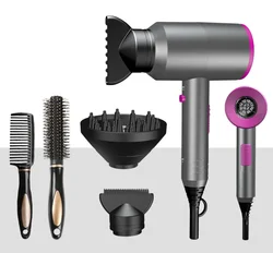 Professional Ionic Hair Dryer, Powerful 1800W Quick Drying Low Noise Hair Dryer with 2 Concentrator Nozzles 1 Diffuser