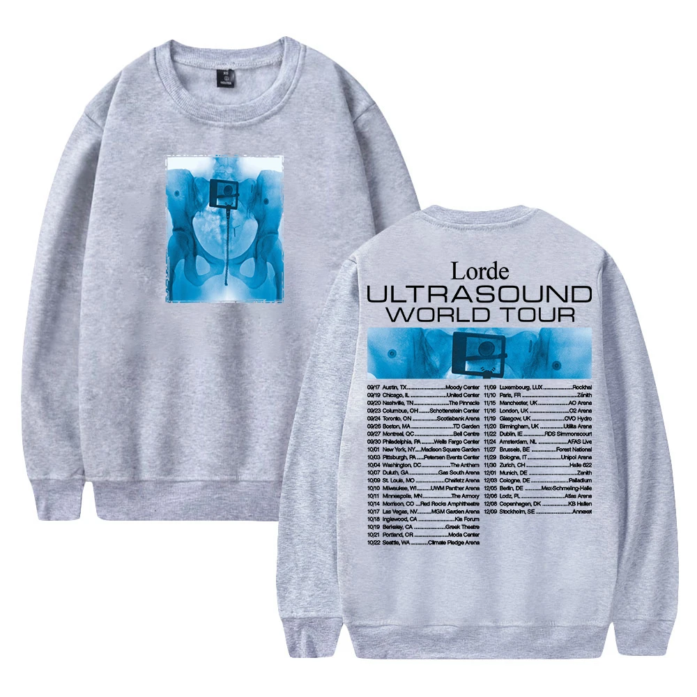 GF Lorde الموجات فوق الصوتية جولة حول العالم Crewneck كم طويل ملابس الشارع الشهير الرجال النساء البلوز بلوزات 2025 جولة العذراء ميرش #3