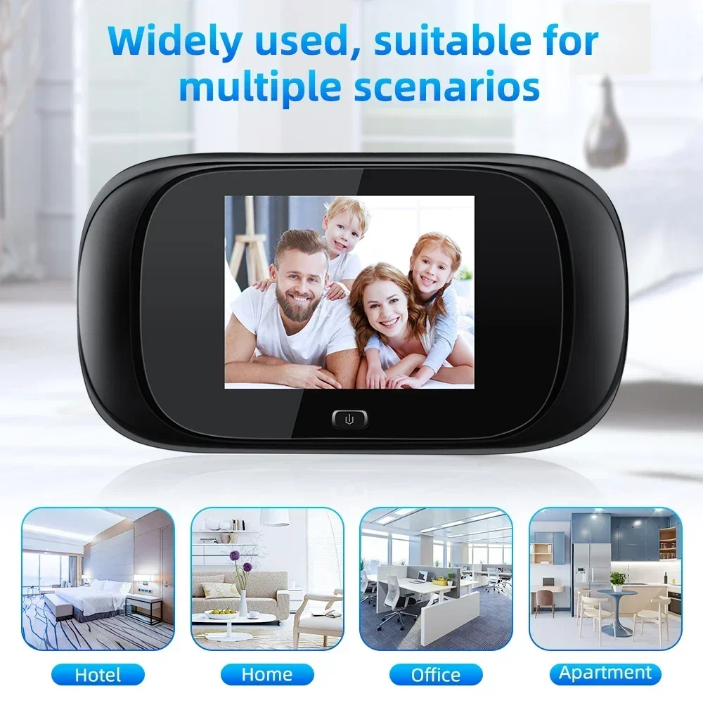 2.8 นิ้ว Video Doorbell Peephole กล้อง 90 องศา Doorbell Motion Detection Eye ดิจิตอล LCD การตรวจสอบประตูอิเล็กทรอนิกส์ Cat Eye