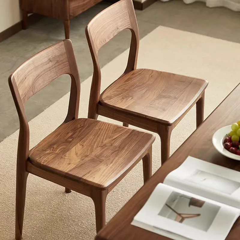 Wooden Nordic Dining Chairs Replica Retro Ergonomic Camping Balcony Dining Chairs Kitchen Kids Mobile Stoel Terrace Furniture