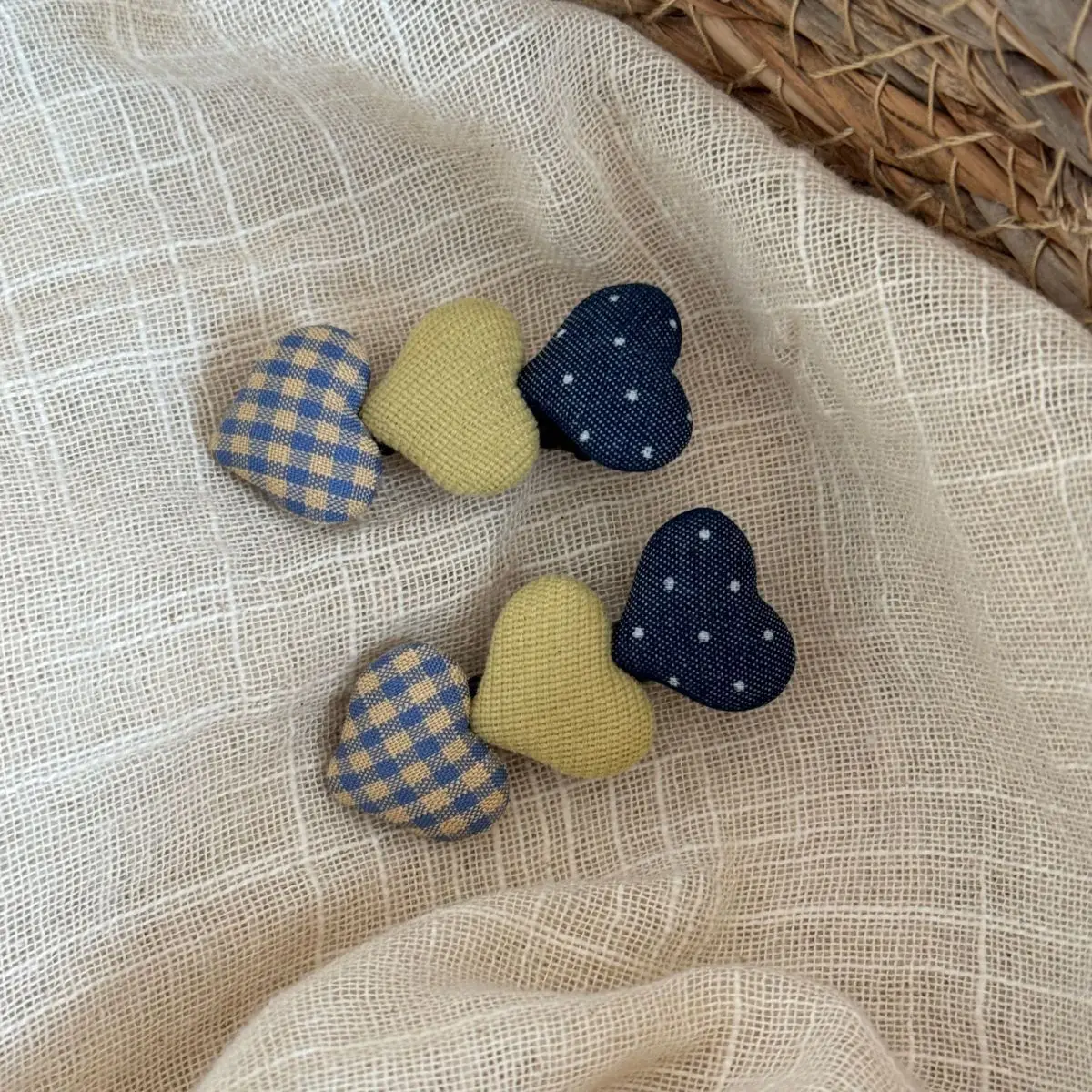 1 Pair Heart Shape Hair Clips for Girls Cute Checkered Polka Dot Side Clips Small Snap Barrettes for Kids Hair Accessories Gift view 5