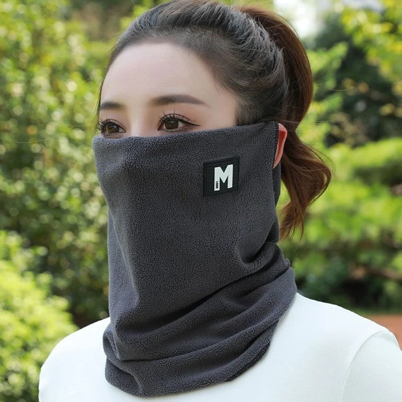 Winter Fleece Neck Warmer Half Face Mask Ski Fleece Neck Gaiter Windproof Cold Proof Neck Tube Scarf For Bike Hiking