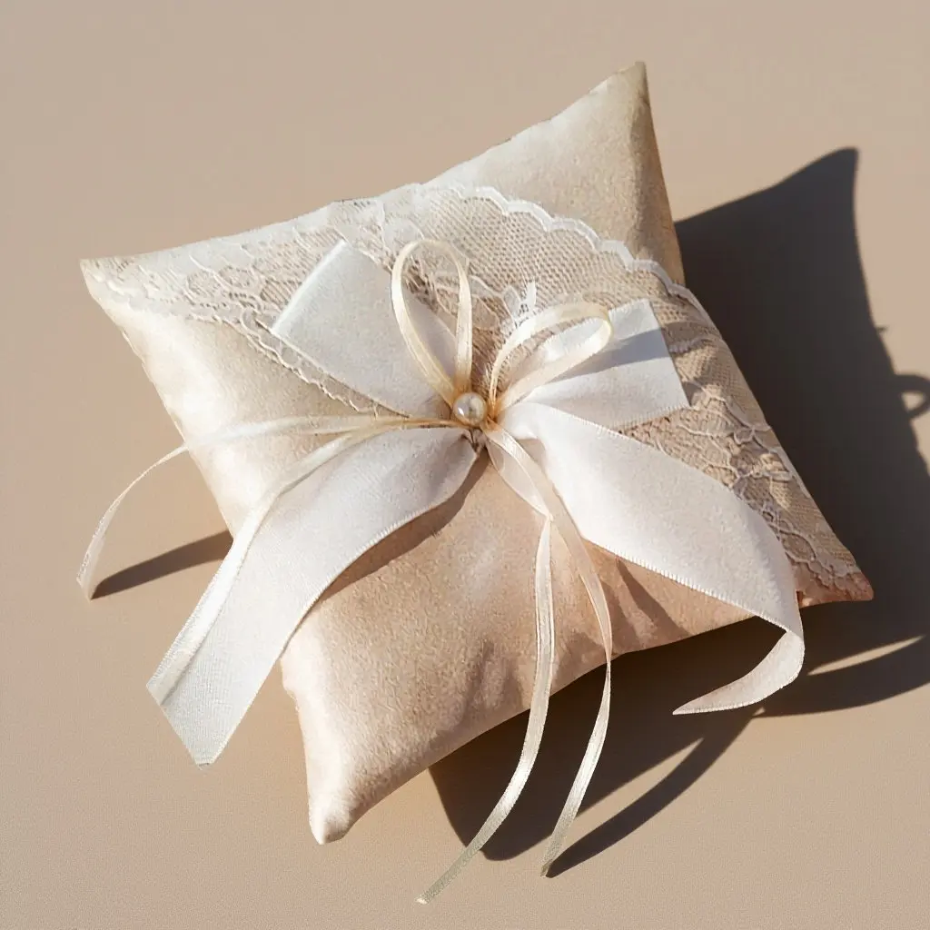 

Подушка для обручальных колец с жемчугом, элегантная подушка для кольца, подарок на помолвку, романтический подарок, свадебный подарок