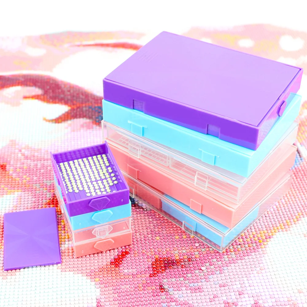 5 in 1 Color Diamond Art Tray With Lid, Diamond Painting Storage Box, DIY Crafts Tools Accessories