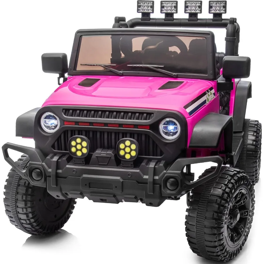 Samochodzik dla dzieci 24V, elektryczny pojazd dla dzieci, zabawka ciężarówka dla maluchów 3-5 lat z pilotem, silnik 400W - Różowy
