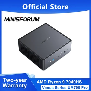 MINISFORUM 미니 PC 게이밍 윈도우 11 데스크탑 미니 컴퓨터, UM790 프로, AMD Ryzen 9 7940HS, DDR5, 5600MHz, USB4, WiFi 6E 