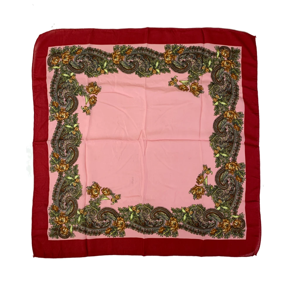 70*70cm sciarpa quadrata floreale russa donna fiore di lusso stampato Bandana Babushka fazzoletto testa avvolge sciarpe fascia donna