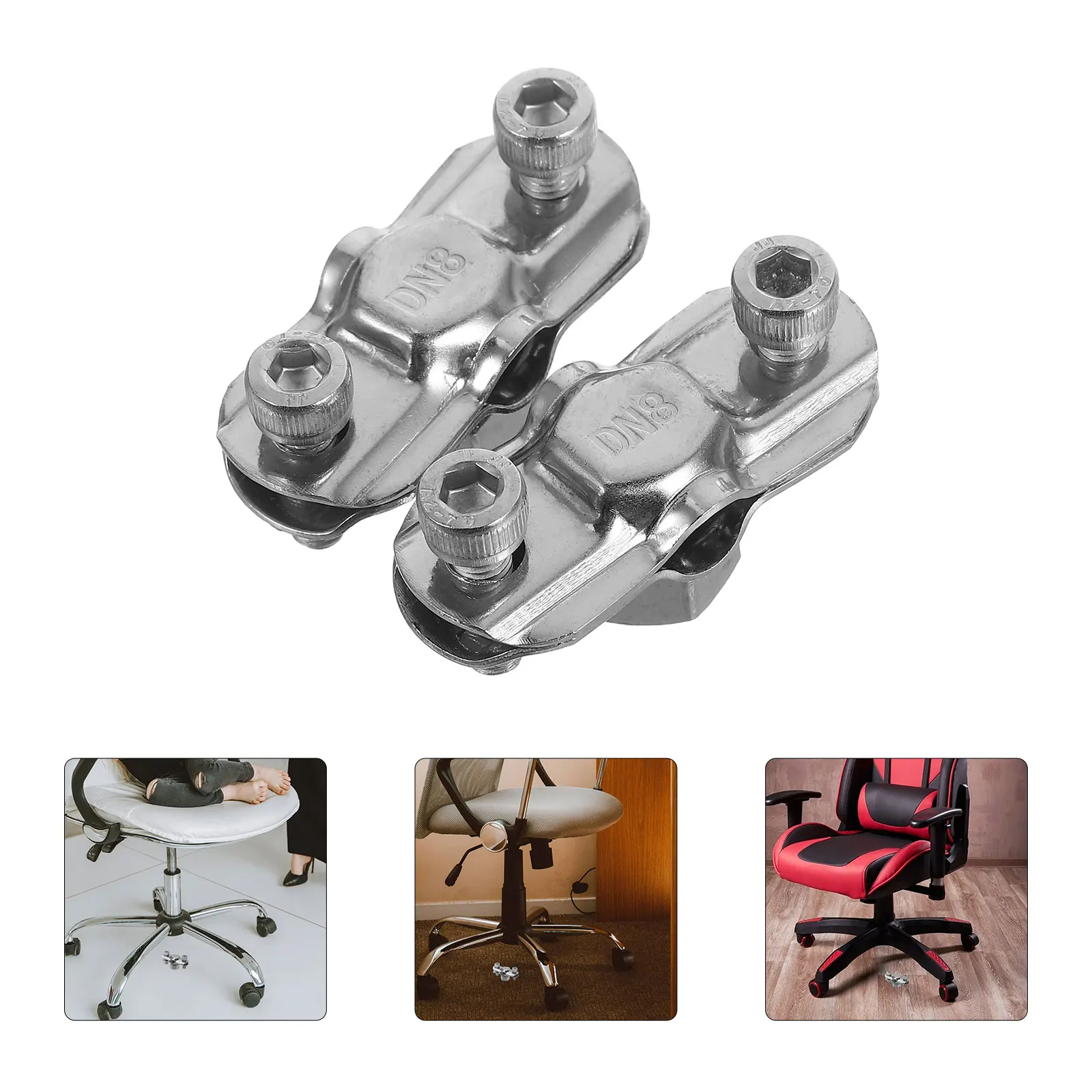 

2pcs Office Chair Protector Clamp Tube Bracket Replacement Kit Stainless Steel Easy Install Comfort Support for All